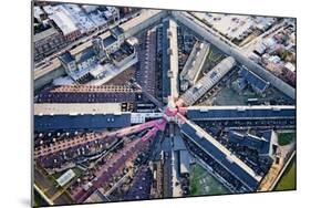 Aerial view of factory triangular pattern in Philadelphia, Pennsylvania-null-Mounted Photographic Print