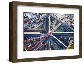 Aerial view of factory triangular pattern in Philadelphia, Pennsylvania-null-Framed Photographic Print