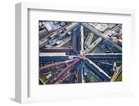 Aerial view of factory triangular pattern in Philadelphia, Pennsylvania-null-Framed Photographic Print