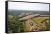 Aerial View of Farm Fields and Trees in Mid-West Missouri Early Morning-Steve Collender-Framed Stretched Canvas