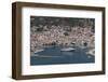 Aerial View of Ferry in Harbour, Skopelos, Sporades, Greek Islands, Greece, Europe-Rolf Richardson-Framed Photographic Print