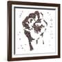 Aerial View of Fist Symbol Drawn out of People Protesting-Arthimedes-Framed Art Print