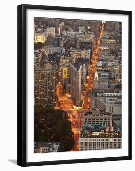 Aerial view of Flatiron Building, NYC-Michel Setboun-Framed Art Print