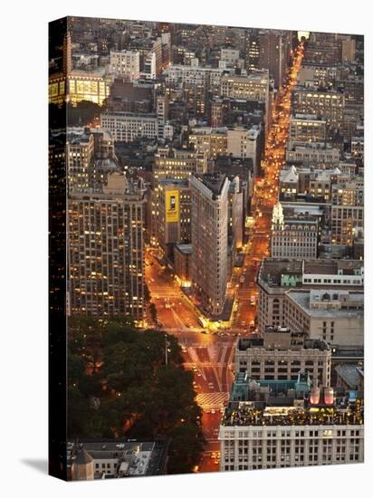 Aerial view of Flatiron Building, NYC-Michel Setboun-Stretched Canvas