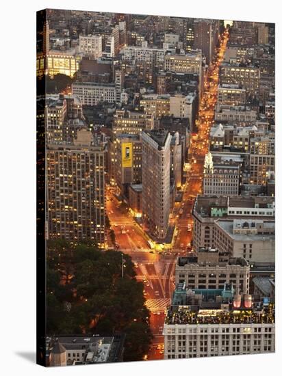 Aerial view of Flatiron Building, NYC-Michel Setboun-Stretched Canvas