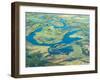 Aerial View of Floodplains, Water Channels, and Islands, Zambezi and Chobe Rivers, Namibia-Kim Walker-Framed Photographic Print