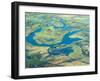 Aerial View of Floodplains, Water Channels, and Islands, Zambezi and Chobe Rivers, Namibia-Kim Walker-Framed Photographic Print