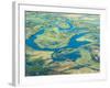 Aerial View of Floodplains, Water Channels, and Islands, Zambezi and Chobe Rivers, Namibia-Kim Walker-Framed Photographic Print