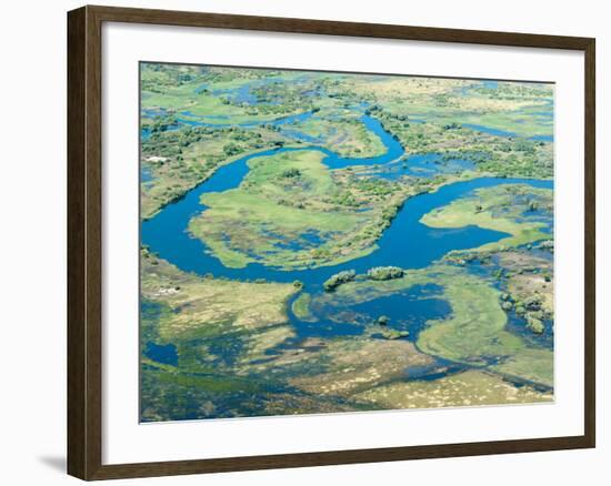 Aerial View of Floodplains, Water Channels, and Islands, Zambezi and Chobe Rivers, Namibia-Kim Walker-Framed Photographic Print