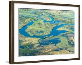 Aerial View of Floodplains, Water Channels, and Islands, Zambezi and Chobe Rivers, Namibia-Kim Walker-Framed Photographic Print