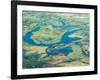 Aerial View of Floodplains, Water Channels, and Islands, Zambezi and Chobe Rivers, Namibia-Kim Walker-Framed Photographic Print