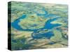 Aerial View of Floodplains, Water Channels, and Islands, Zambezi and Chobe Rivers, Namibia-Kim Walker-Stretched Canvas