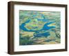 Aerial View of Floodplains, Water Channels, and Islands, Zambezi and Chobe Rivers, Namibia-Kim Walker-Framed Photographic Print