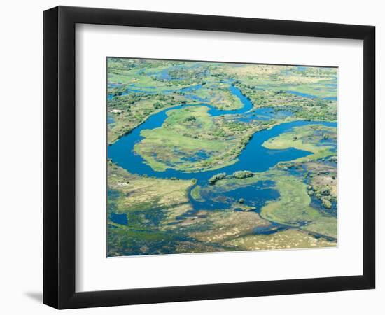 Aerial View of Floodplains, Water Channels, and Islands, Zambezi and Chobe Rivers, Namibia-Kim Walker-Framed Photographic Print