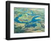 Aerial View of Floodplains, Water Channels, and Islands, Zambezi and Chobe Rivers, Namibia-Kim Walker-Framed Photographic Print