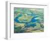 Aerial View of Floodplains, Water Channels, and Islands, Zambezi and Chobe Rivers, Namibia-Kim Walker-Framed Photographic Print