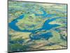 Aerial View of Floodplains, Water Channels, and Islands, Zambezi and Chobe Rivers, Namibia-Kim Walker-Mounted Photographic Print