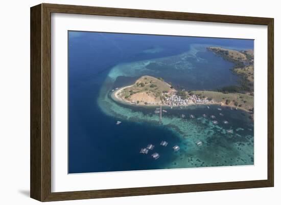 Aerial view of Flores Island from a commercial flight, Flores Sea, Indonesia, Southeast Asia, Asia-Michael Nolan-Framed Premium Photographic Print