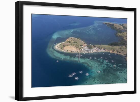 Aerial view of Flores Island from a commercial flight, Flores Sea, Indonesia, Southeast Asia, Asia-Michael Nolan-Framed Photographic Print