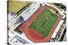 Aerial view of football field and track, City Of Los Angeles, Los Angeles County, California, USA-Panoramic Images-Stretched Canvas