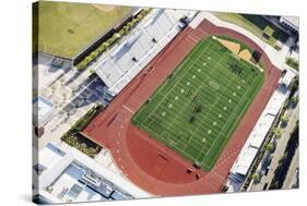 Aerial view of football field and track, City Of Los Angeles, Los Angeles County, California, USA-Panoramic Images-Stretched Canvas