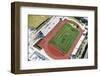 Aerial view of football field and track, City Of Los Angeles, Los Angeles County, California, USA-Panoramic Images-Framed Photographic Print