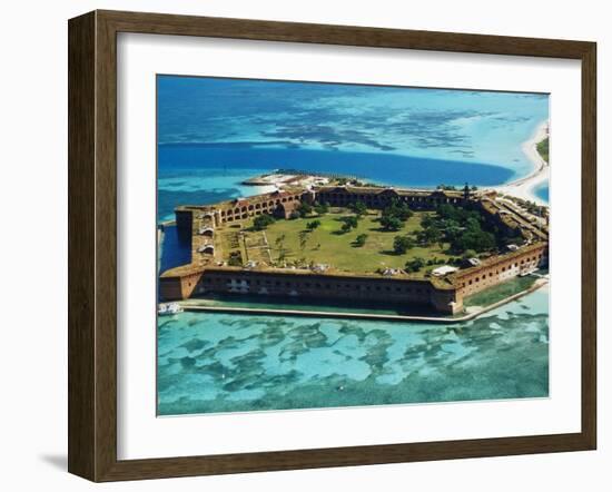 Aerial View of Fort Jefferson-Bob Krist-Framed Premium Photographic Print
