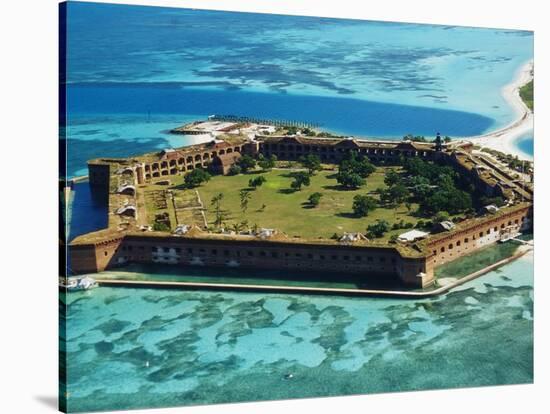 Aerial View of Fort Jefferson-Bob Krist-Stretched Canvas