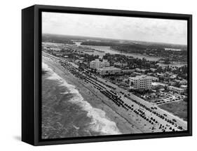 Aerial View of Fort Lauderdale Beach, 1950-null-Framed Stretched Canvas