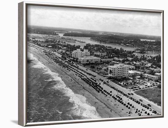 Aerial View of Fort Lauderdale Beach, 1950-null-Framed Photographic Print