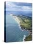 Aerial View of Freshwater Bay Looking to the Needles, Isle of Wight, England, UK, Europe-Peter Barritt-Stretched Canvas