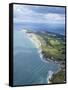 Aerial View of Freshwater Bay Looking to the Needles, Isle of Wight, England, UK, Europe-Peter Barritt-Framed Stretched Canvas