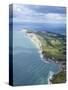 Aerial View of Freshwater Bay Looking to the Needles, Isle of Wight, England, UK, Europe-Peter Barritt-Stretched Canvas