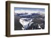 Aerial view of frozen Garibaldi Lake and lava barrier in the foreground.-Kristin Piljay-Framed Photographic Print