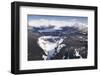 Aerial view of frozen Garibaldi Lake and lava barrier in the foreground.-Kristin Piljay-Framed Photographic Print