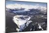 Aerial view of frozen Garibaldi Lake and lava barrier in the foreground.-Kristin Piljay-Mounted Photographic Print