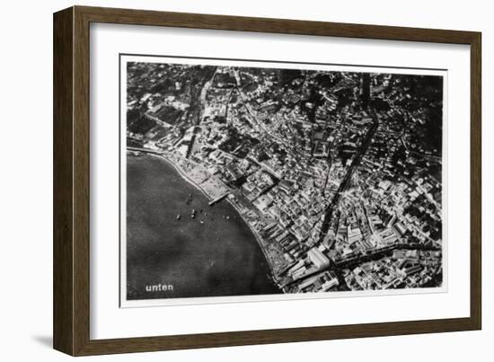 Aerial View of Funchal, Madeira, from a Zeppelin, 1928-null-Framed Giclee Print