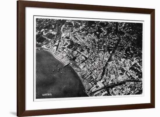 Aerial View of Funchal, Madeira, from a Zeppelin, 1928-null-Framed Giclee Print