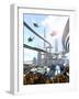 Aerial View of Futuristic City-denisgo-Framed Art Print