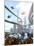 Aerial View of Futuristic City-denisgo-Mounted Art Print