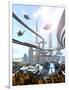 Aerial View of Futuristic City-denisgo-Framed Art Print