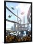 Aerial View of Futuristic City-denisgo-Framed Art Print