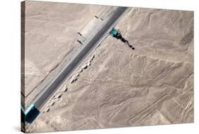 Aerial View of Geoglyphs near Nazca - Nazca Lines, Peru. in the Center, Tree Figure is Present, on-Matyas Rehak-Stretched Canvas