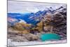 Aerial View of Glacier Lakes on Fox Glacier, South Island, New Zealand, Pacific-Laura Grier-Mounted Photographic Print