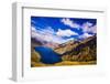 Aerial View of Glacier Lakes on Fox Glacier, South Island, New Zealand, Pacific-Laura Grier-Framed Photographic Print