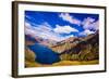 Aerial View of Glacier Lakes on Fox Glacier, South Island, New Zealand, Pacific-Laura Grier-Framed Photographic Print