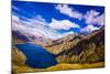 Aerial View of Glacier Lakes on Fox Glacier, South Island, New Zealand, Pacific-Laura Grier-Mounted Photographic Print