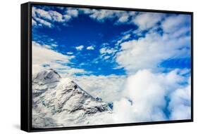 Aerial View of Glacier Peak on Fox Glacier, South Island, New Zealand, Pacific-Laura Grier-Framed Stretched Canvas