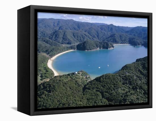 Aerial View of Golden Bay, Takaka, Abel Tasman National Park, Nelson, South Island, New Zealand-D H Webster-Framed Stretched Canvas