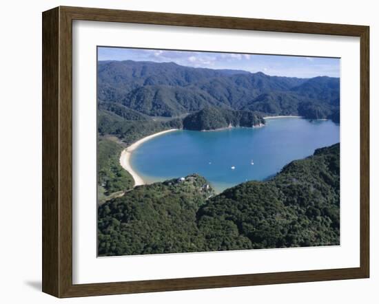 Aerial View of Golden Bay, Takaka, Abel Tasman National Park, Nelson, South Island, New Zealand-D H Webster-Framed Photographic Print